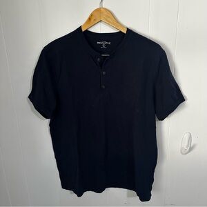 J Crew Mercantile navy henley tee